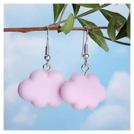 Серьги металл "Облачко" воздушное, цвет сиреневый