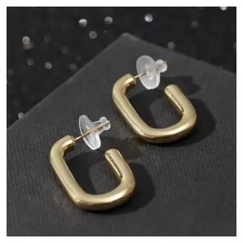 Серьги металл "Овал", цвет золото