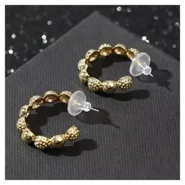 Серьги металл "Ряд шаров", цвет золото