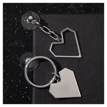 Серьги металл "Сердце" графика, цвет серебро