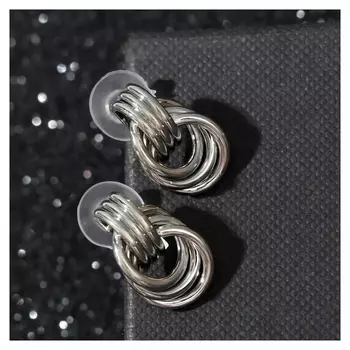 Серьги металл "Узелок" надежда, цвет серебро