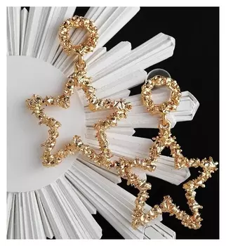 Серьги металл "Звёзды" искрящиеся, цвет золото