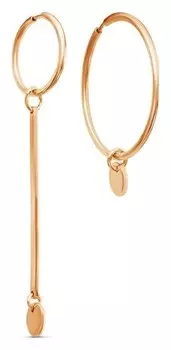 Серьги "Минимал" асимметрия мини, позолота