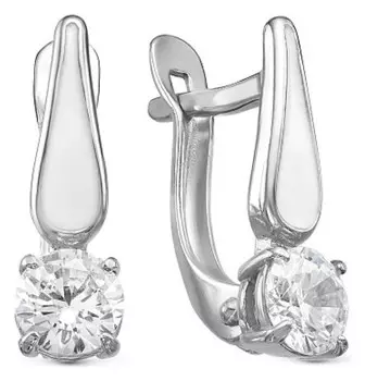 Серьги "Минимал" капля, посеребрение с оксидированием, цвет белый