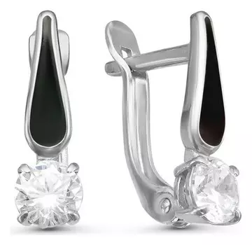 Серьги "Минимал" капля, посеребрение с оксидированием, цвет чёрный