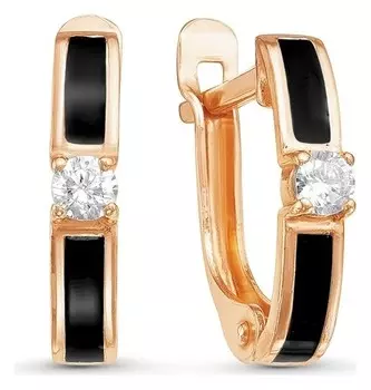 Серьги минимал "Классика", позолота, цвет черный