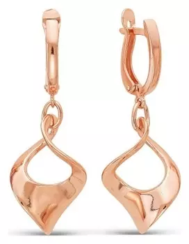 Серьги "Минимал" треугольная петля, розовое золочение