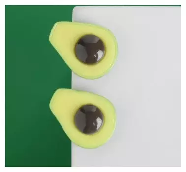 Серьги пластик "Авокадо", цвет коричнево-салатовый