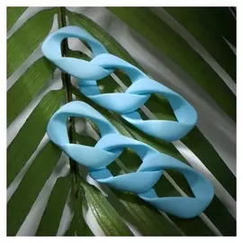 Серьги пластик "Цепи" квадратные звенья, цвет голубой