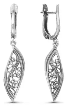 Серьги посеребрение с оксидированием "Ферч"