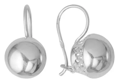 Серьги посеребрение с оксидированием "Шар" классический