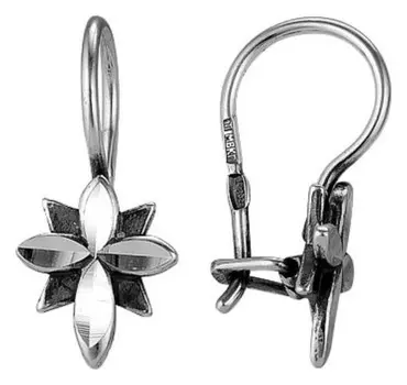 Серьги посеребрение с оксидированием "Сияние"