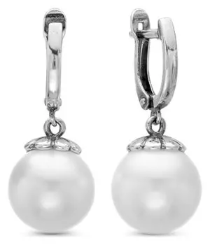 Серьги посеребрение с оксидированием "Жемчуг" шарик