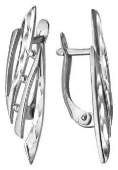 Серьги посеребрение с оксидированием "Зигзаг"