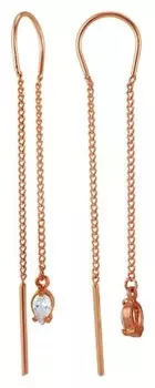 Серьги позолота "Капелька" висячие, цвет белый