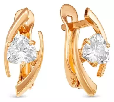 Серьги позолота "Линии"