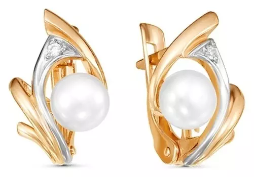 Серьги позолота с выборочным родированием "Сирена"