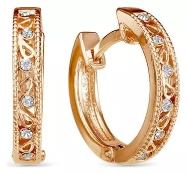 Серьги позолота "Тесьма", цвет белый