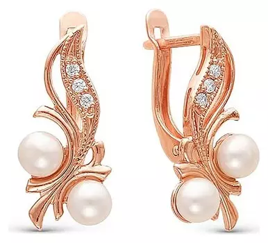 Серьги позолота "Жемчуг" виноград