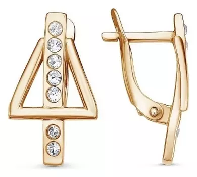 Серьги "Пряжка", розовое золочение