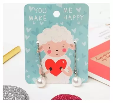 Серьги с жемчугом "Цепочки" You Make Me Happy