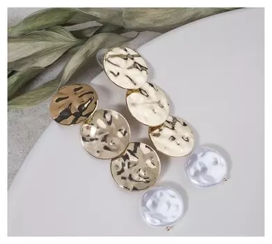 Серьги с жемчугом "Эсфирь", цвет белый в золоте