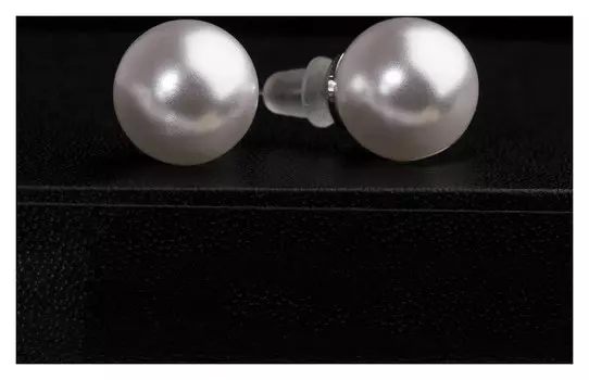 Серьги с жемчугом "Невеста" бусины D=1,5, цвет молочный