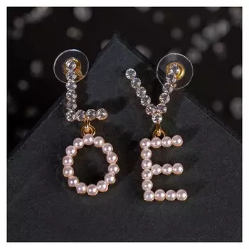 Серьги с жемчугом "Жемчужная любовь", цвет белый в золоте