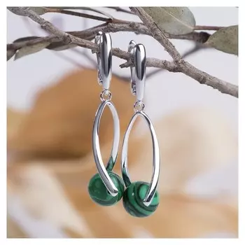 Серьги шар №10 "Малахит"