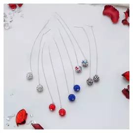 Серьги со стразами "Цепочки" шамбала