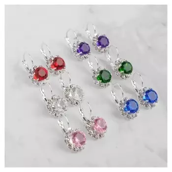 Серьги со стразами "Искра" шар