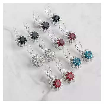 Серьги со стразами "Круг" вечеринка