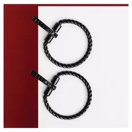 Серьги со стразами "Лассо", цвет чёрный