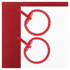 Серьги со стразами "Лассо", цвет красный