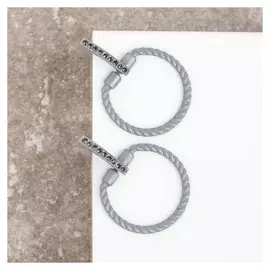 Серьги со стразами "Лассо", цвет серый