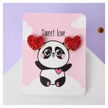 Серьги со стразами "Сердце" Sweet Love