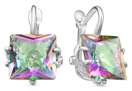 Серьги "Узлы" посеребрение, цветные