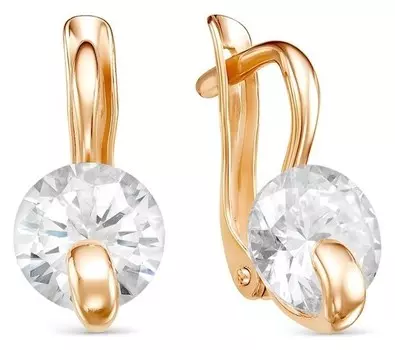 Серьги "Вальс" позолота, цвет белый