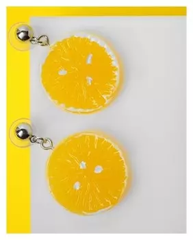 Серьги "Вкусности" апельсинка, цвет жёлтый
