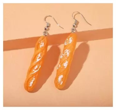 Серьги "Вкусняшка" багет, цвет тёмно-бежевый