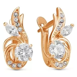 Серьги "Возрождение", позолота, цвет белый