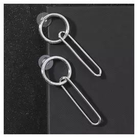 Серьги висячие "Цепь" с кольцом, цвет серебро