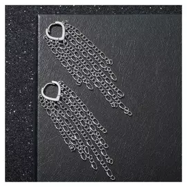 Серьги висячие "Цепочки" ступеньками, цвет серебро, 9 см