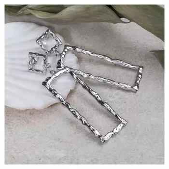 Серьги висячие "Фэнтази", цвет серебро