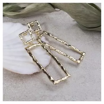 Серьги висячие "Фэнтази", цвет золото