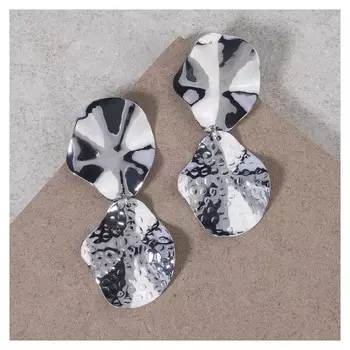 Серьги висячие "Хаммурапи", цвет серебро