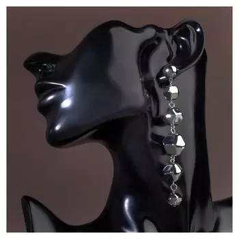 Серьги висячие "Карамель", цвет серебро