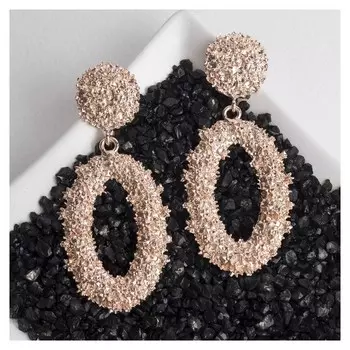 Серьги висячие "Рифы", цвет розовое золото