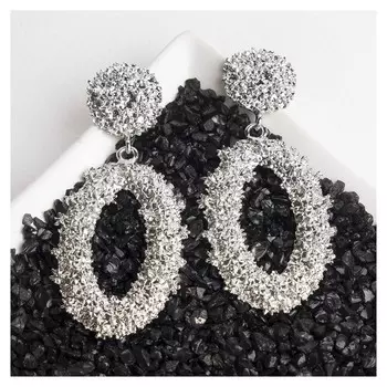 Серьги висячие "Рифы", цвет серебро