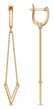 Серьги висячие "Виктори", позолота